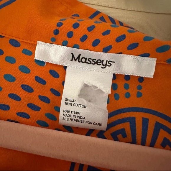 MASSEYS Global Cotton Button Up Tunic Blouse Bold Boho Oversized Size 4X - Picture 11 of 13